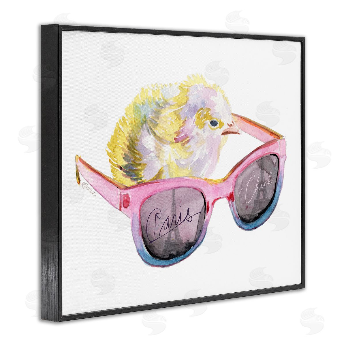 Jennifer Redstreake Paris Chick Glam Pink Sunglasses Fashion Animal Black Framed Giclee Wall Art Print
