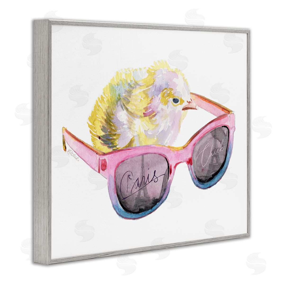 Jennifer Redstreake Paris Chick Glam Pink Sunglasses Fashion Animal Gray Framed Giclee Wall Art Print