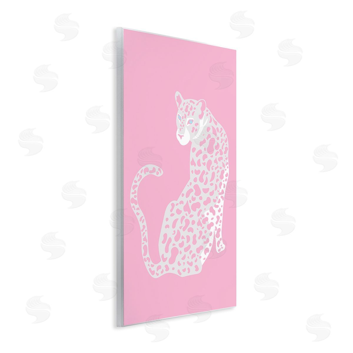 Birch & Ink Pink Modern Leopard Cheetah Portrait Piercing Gaze  Wall Plaque Art Print