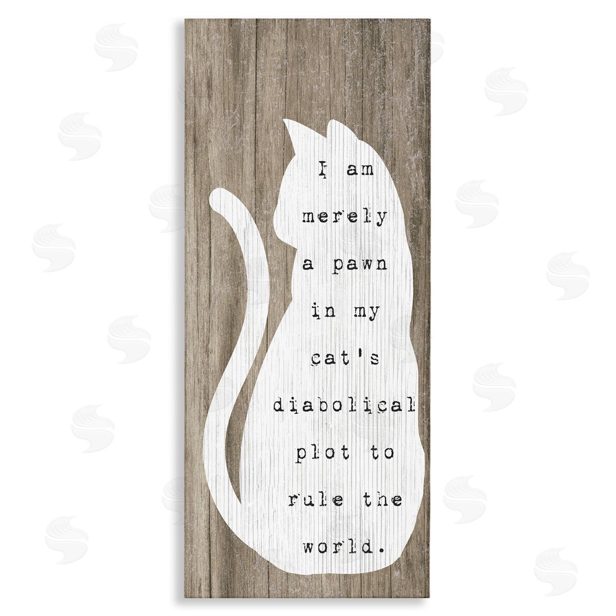 Stupell Studio Humorous Cat Quote Grainy Pattern Sitting Silhouette 