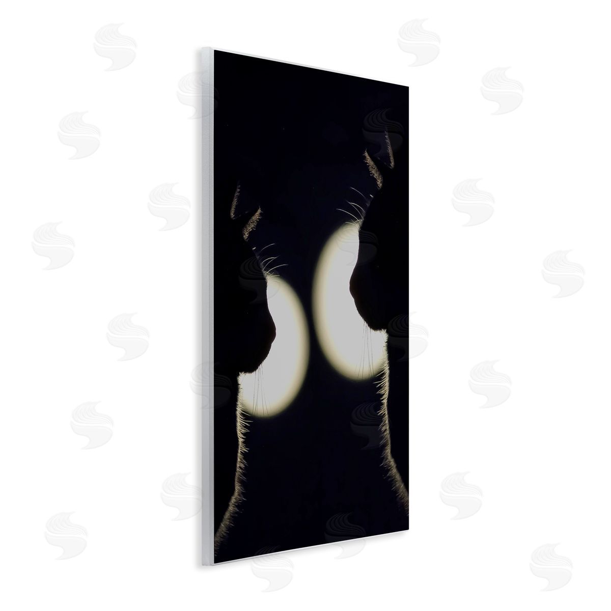 Stupell Studio Two Black Cats Silhouettes Nighttime Moonlight Animals Wall Plaque Art Print