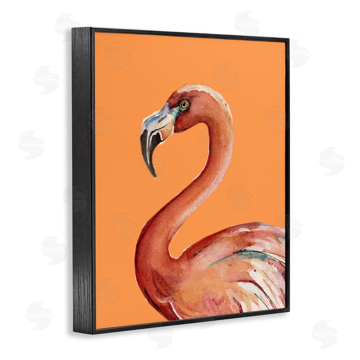 Patricia Pinto Tropical Flamingo Bird Portrait Watercolor Detail Black Framed Giclee Wall Art Print