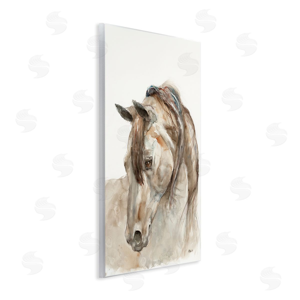 Patti Mann Gentle Horse Portrait Farm Watercolor Detail Wall Plaque Art Print