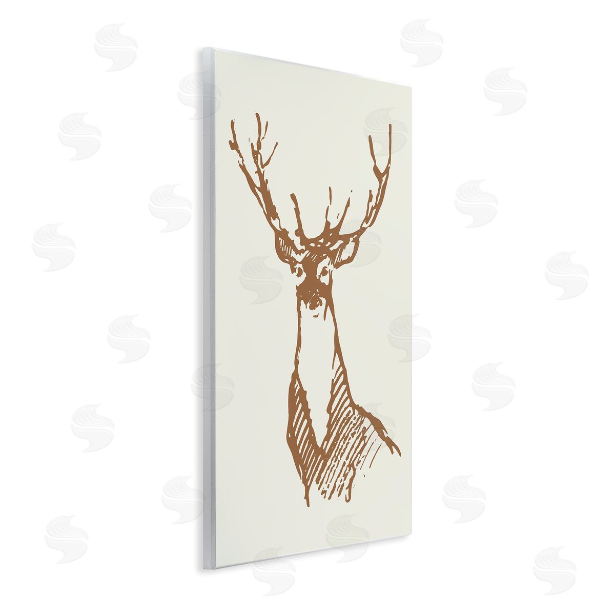 Valerie Wieners Modern Deer Antlers Ink Sketch Doodle  Wall Plaque Art Print