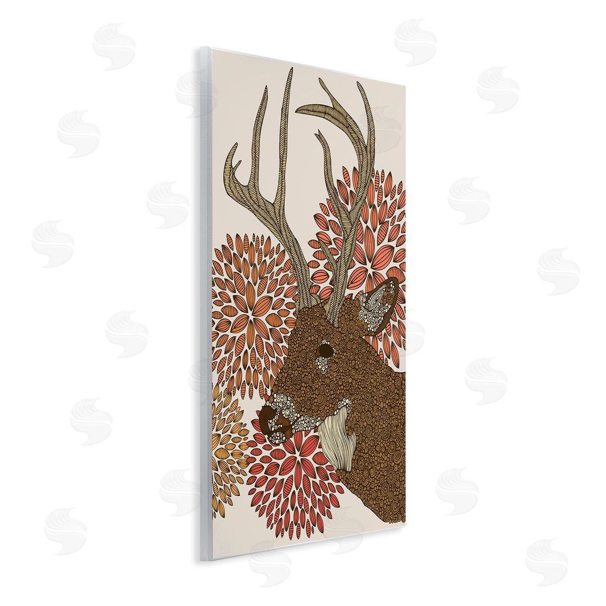 Valentina Harper Buck Deer Abstract Wildlife Botanical Intricate Patterns Wall Plaque Art Print