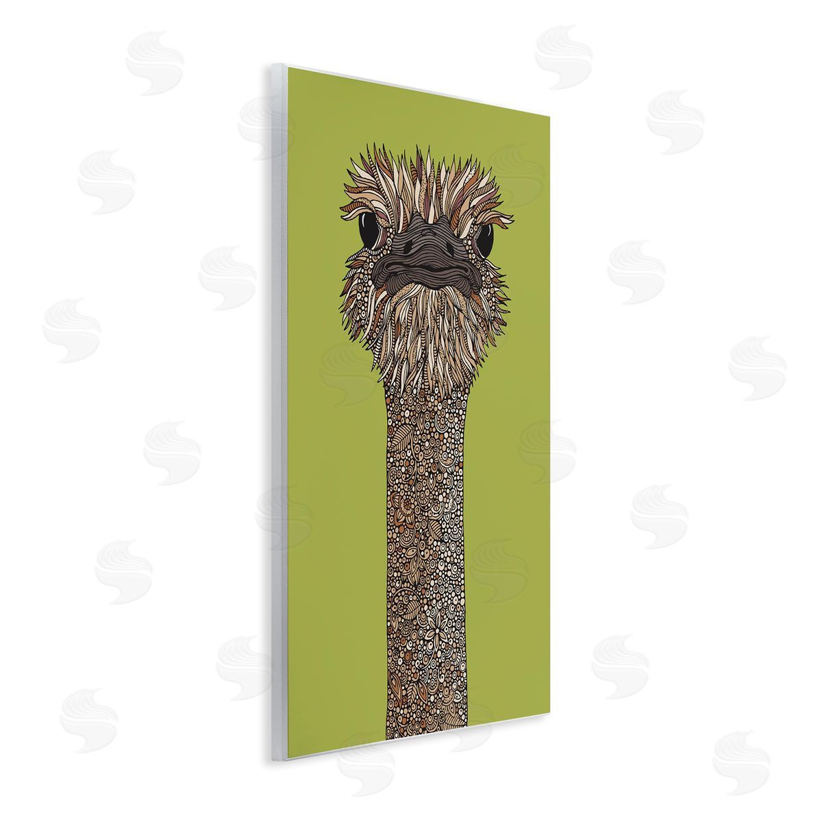 Valentina Harper Detailed Ostrich Bird Floral Petal Fractal Shapes Wall Plaque Art Print