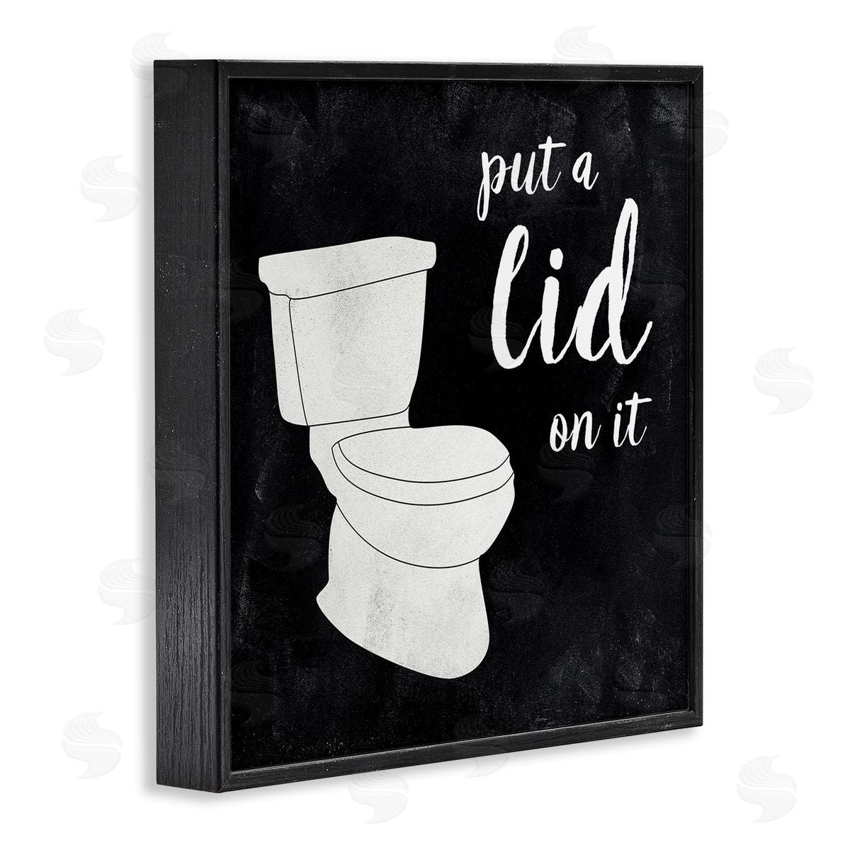 CAD Designs Put Lid On It Humorous Bathroom Toilet Phrase  Black Framed Glicee Wall Art Print