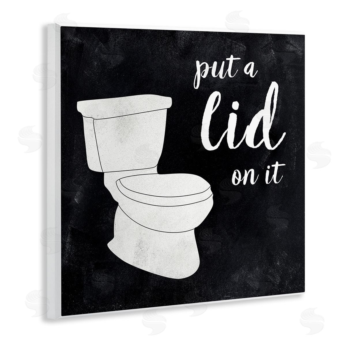 CAD Designs Put Lid On It Humorous Bathroom Toilet Phrase  Wooden Wall Plaque Art Print