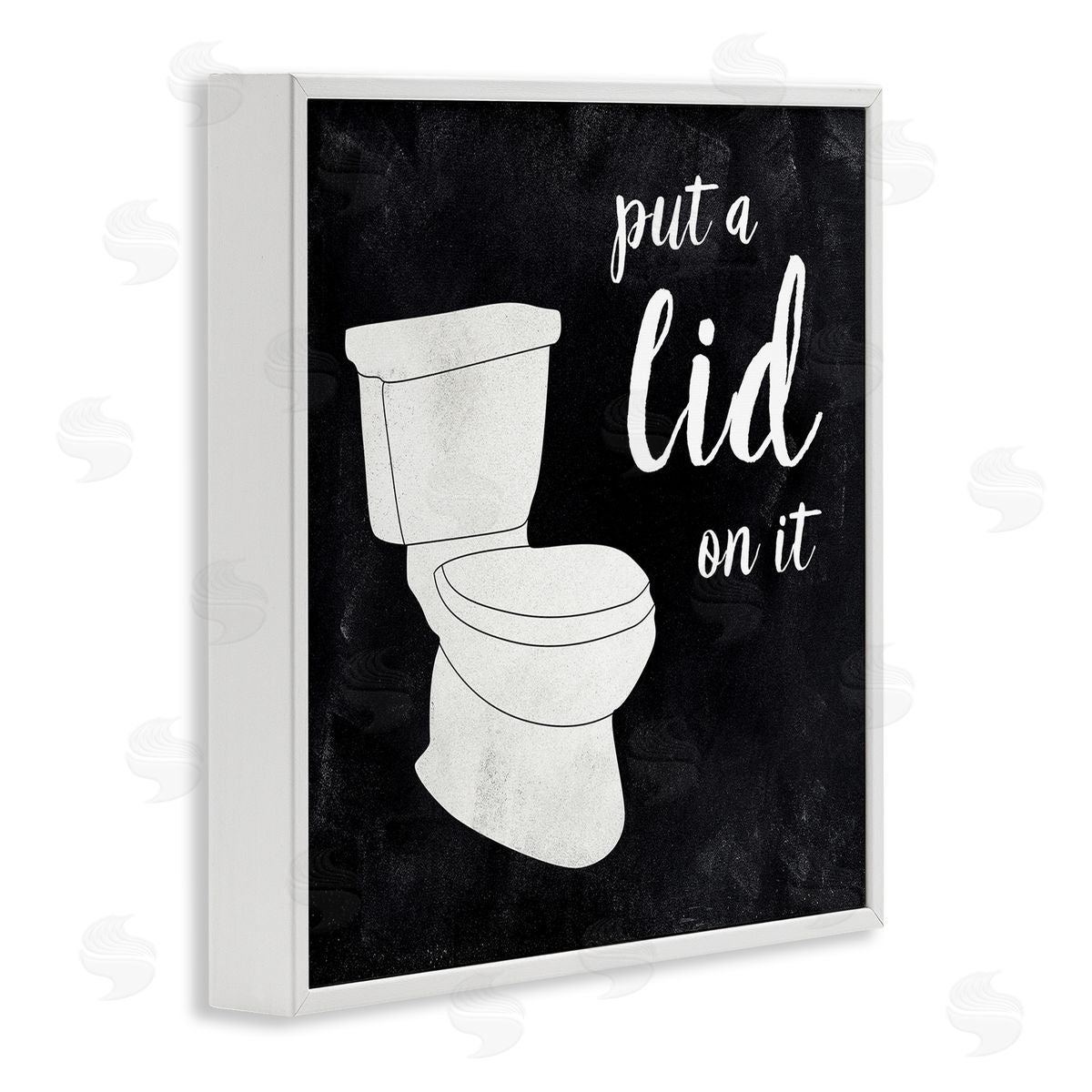 CAD Designs Put Lid On It Humorous Bathroom Toilet Phrase  White Framed Glicee Wall Art Print
