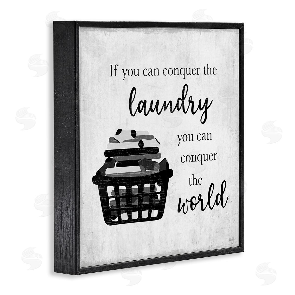Natalie Carpentieri Conquering Laundry & World Casual Home Phrase  Black Framed Glicee Wall Art Print