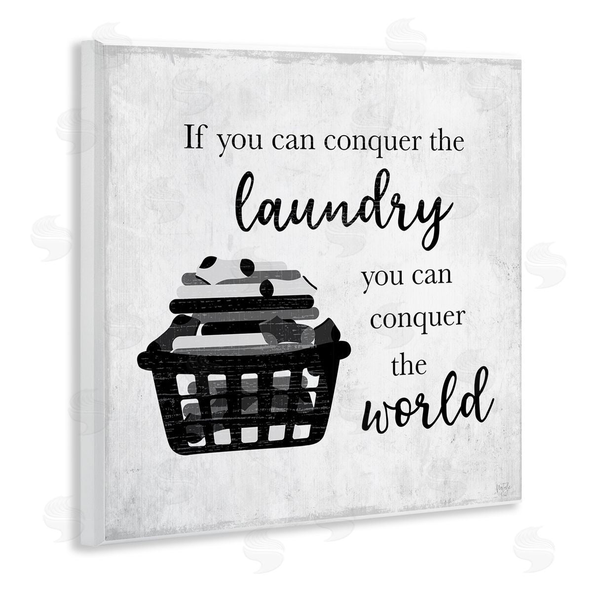 Natalie Carpentieri Conquering Laundry & World Casual Home Phrase  Wooden Wall Plaque Art Print