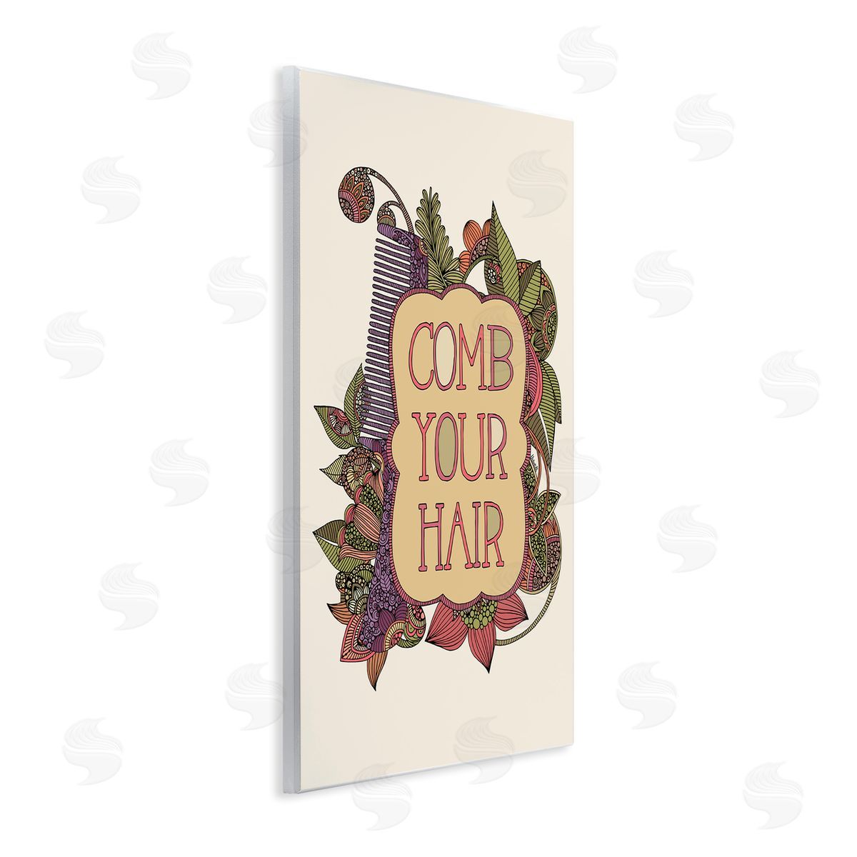 Valentina Harper Comb Your Hair Detailed Botanical Fractal Shapes Wall Plaque Art Print