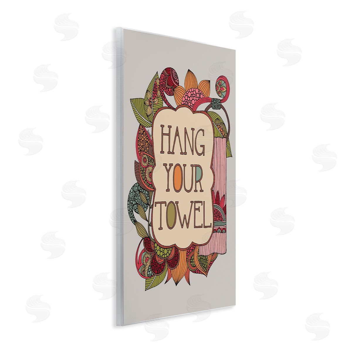 Valentina Harper Hang Your Towel Intricate Floral Mandala Shapes Wall Plaque Art Print