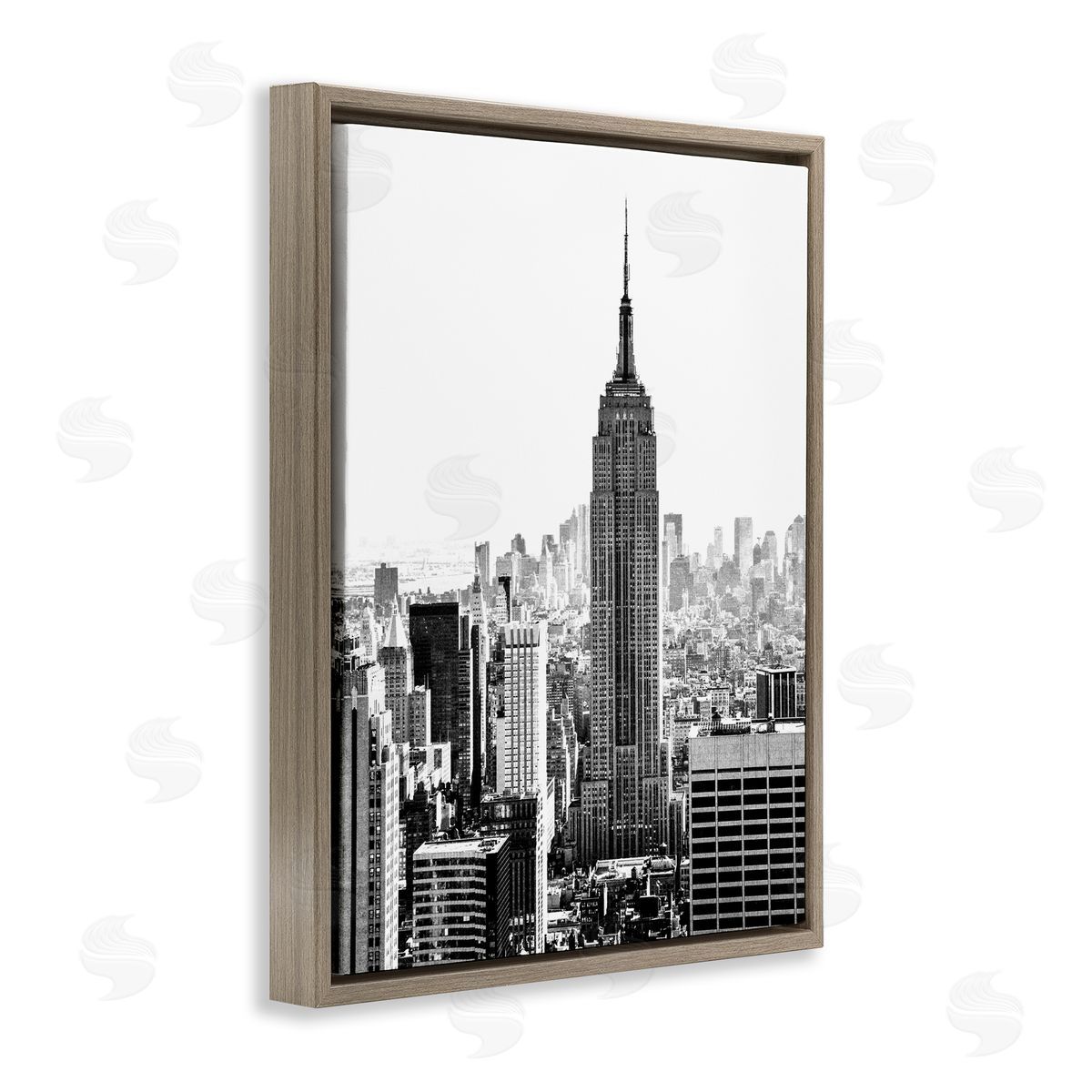 Bill Carson Photography New York Urban City Skyscrapers Downtown Skyline Brown Floating Frame Canvas Wall Art Print