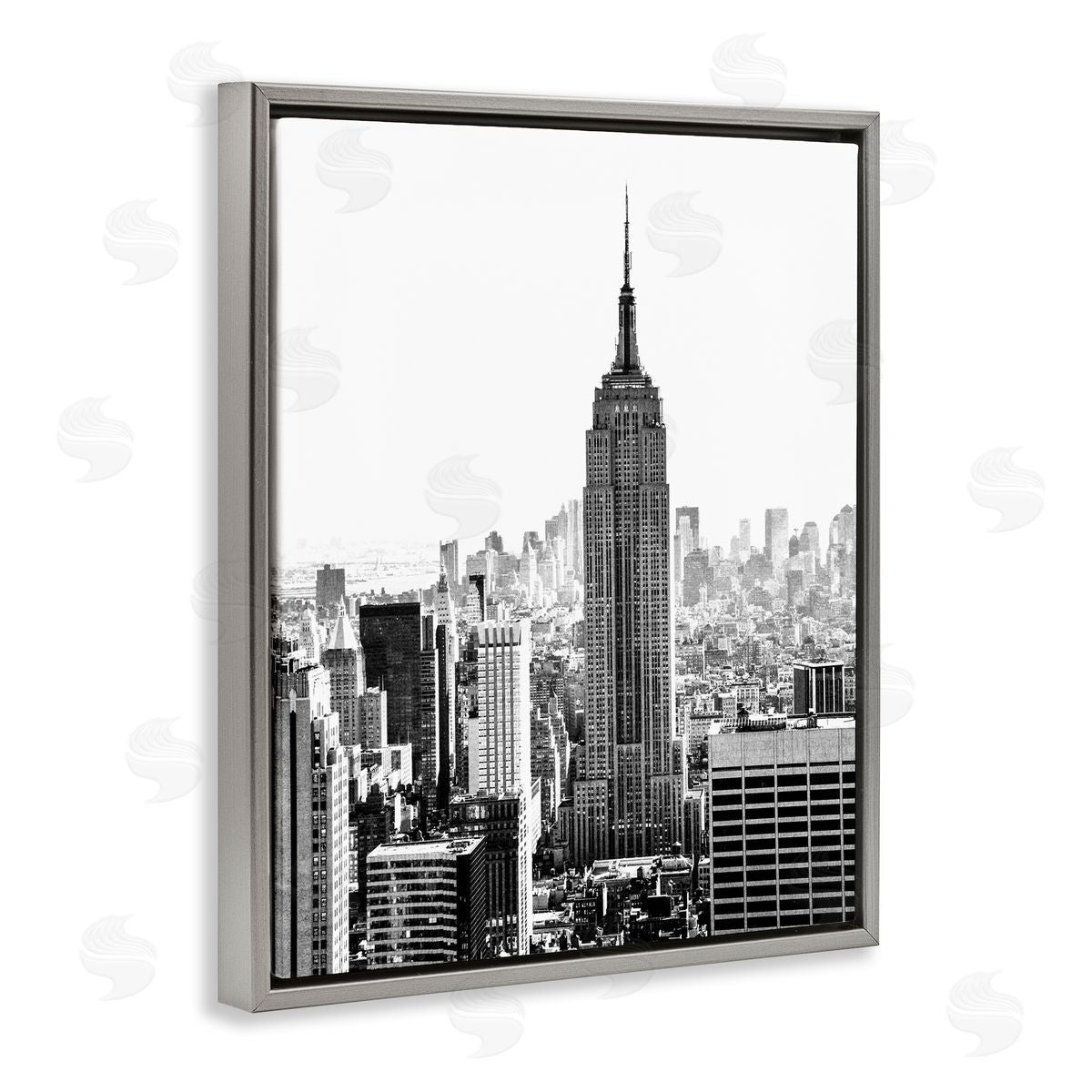 Bill Carson Photography New York Urban City Skyscrapers Downtown Skyline Gray Floating Frame Canvas Wall Art Print