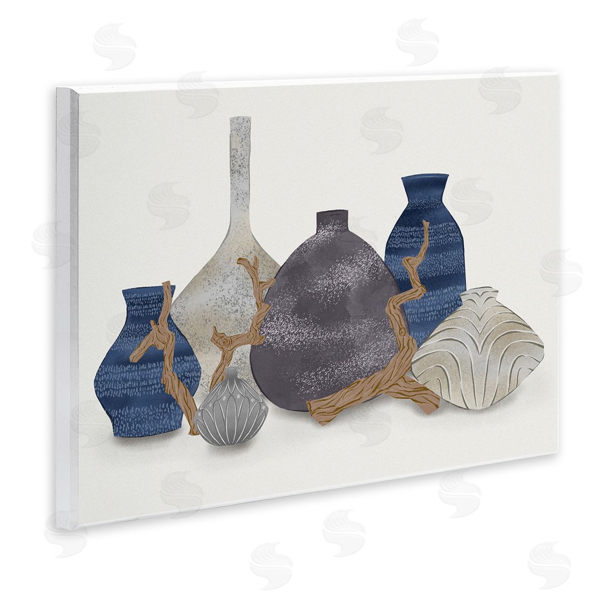 Ziwei Li Ornate Vase Still Life Leaning Driftwood Branches  Wall Plaque Art Print