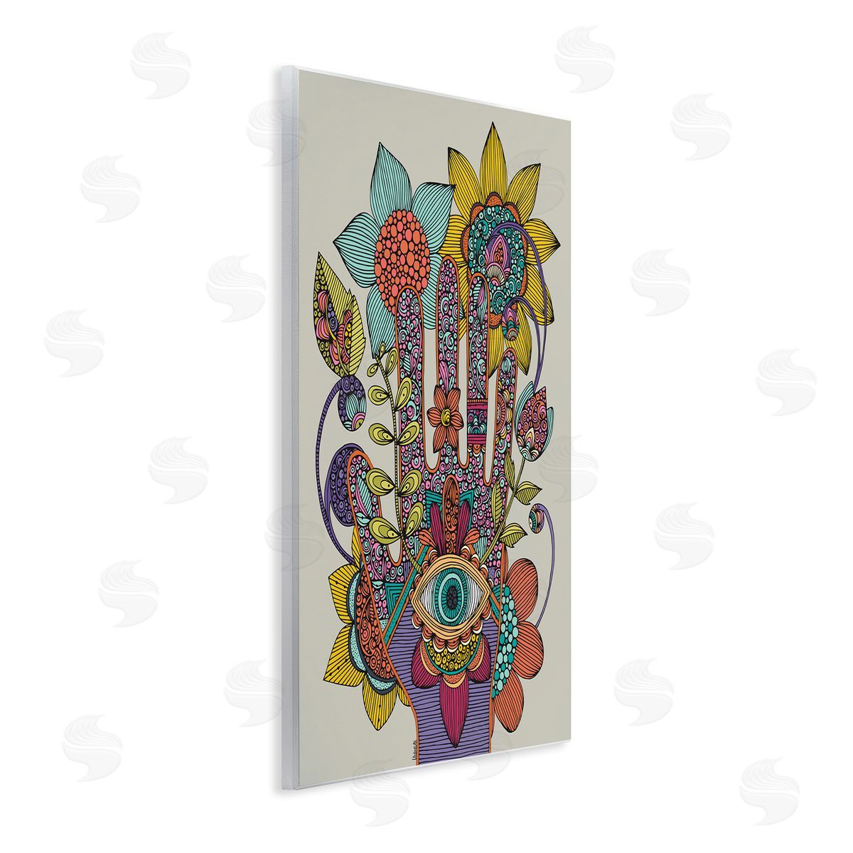 Valentina Harper Intricate Paisley Patterns Floral Hand Eye Shape Wall Plaque Art Print