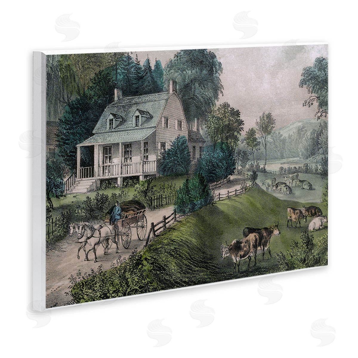 Stupell Studio Classic Countryside House Painting Roaming Farms  Wall Plaque Art Print