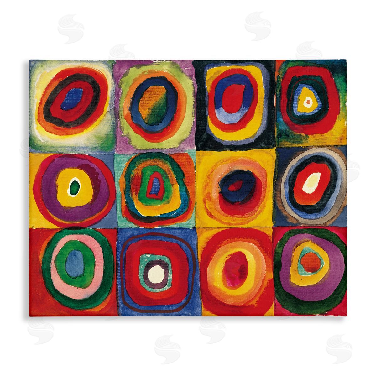 Wassily Kandinsky Modern Circle Shapes Aligned Abstract Swirl Pattern Stretched Canvas Wall Art Print