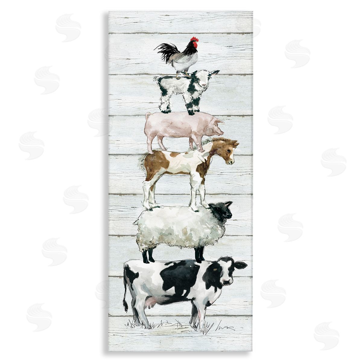 Carol Robinson Balancing Farms Rustic White Plank Pattern 