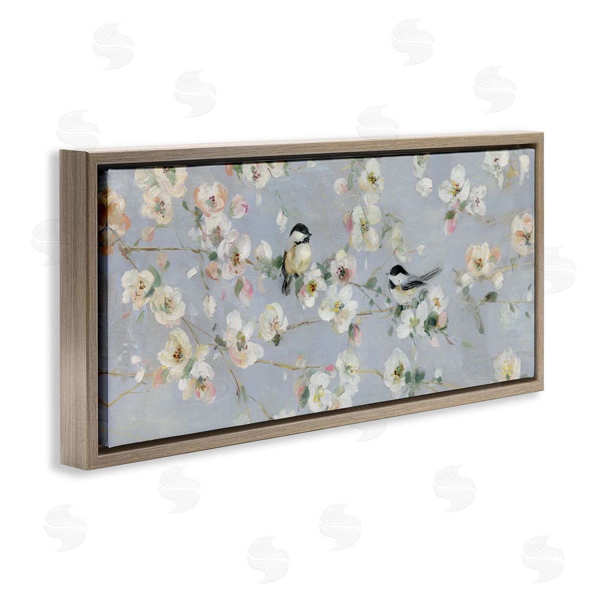 Sally Swatland Delicate Little Birds Between Cherry Blossom Branches 