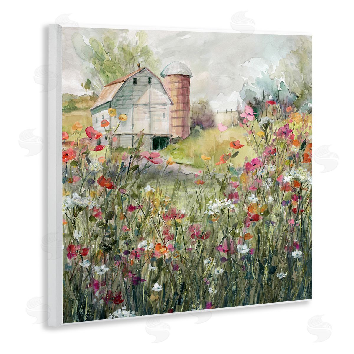 Vibrant Meadow & Barn Wood Plaque Wall Art, Home Decor by Carol Robinson