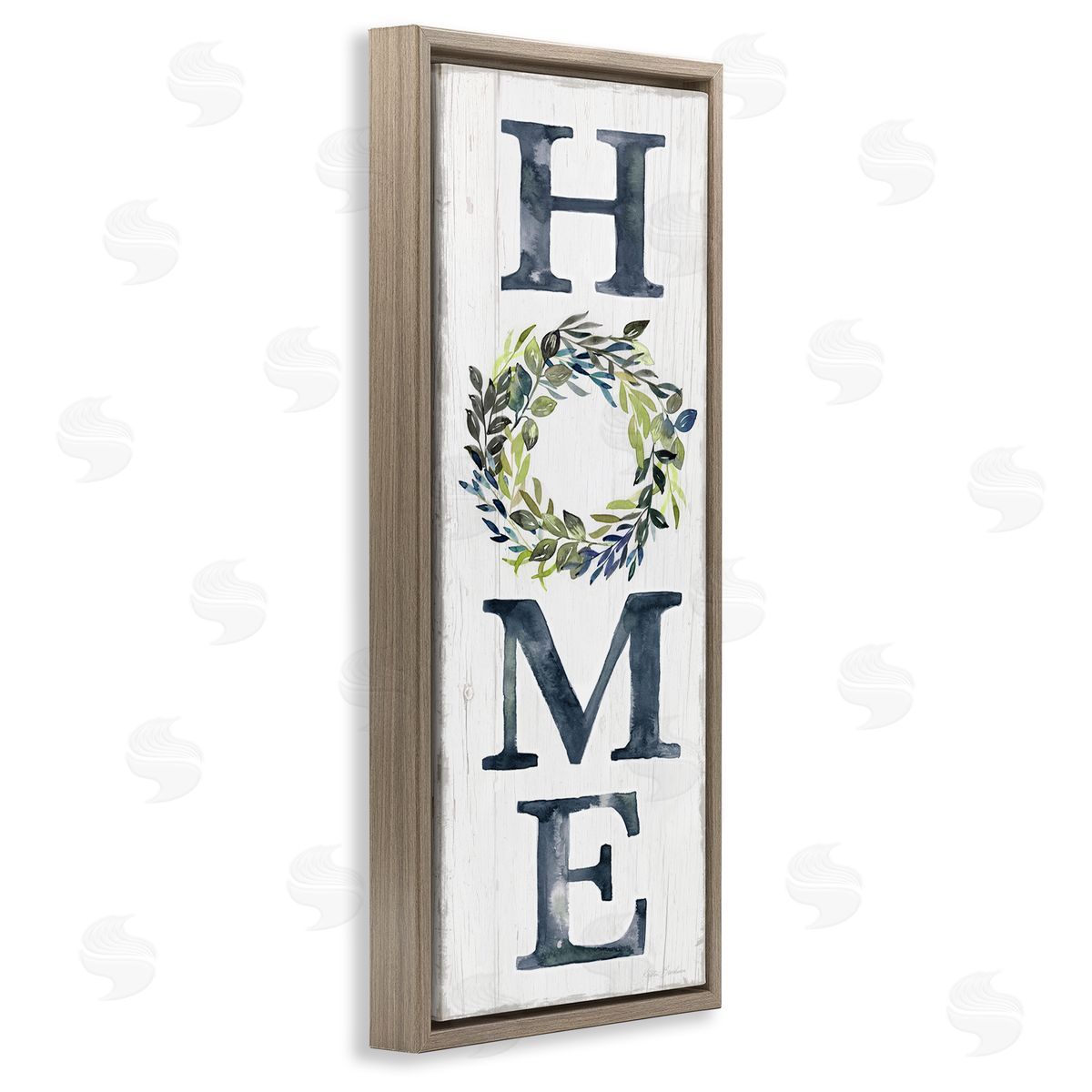 Kristen Brockmon Home Sign Botanical Leaf Wreath Grain Pattern