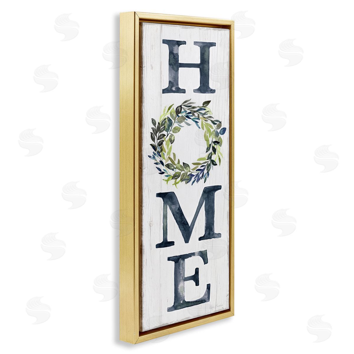 Kristen Brockmon Home Sign Botanical Leaf Wreath Grain Pattern