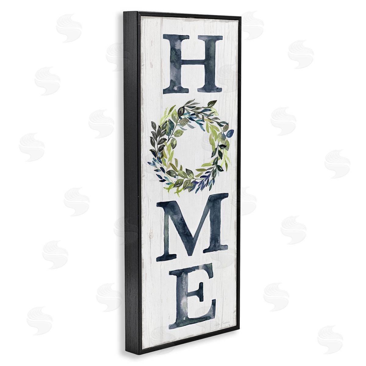 Kristen Brockmon Home Sign Botanical Leaf Wreath Grain Pattern