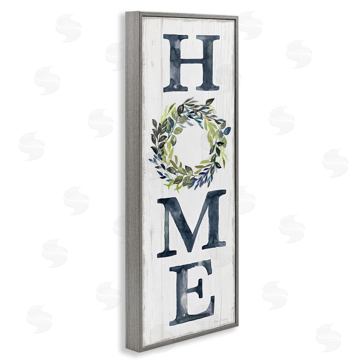Kristen Brockmon Home Sign Botanical Leaf Wreath Grain Pattern