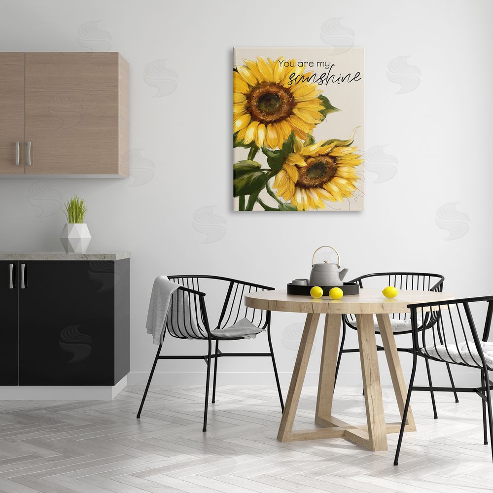 Conrad Knutsen You Are My Sunshine Vivid Sunflower Blossoms Canvas Wall Art Print in Room
