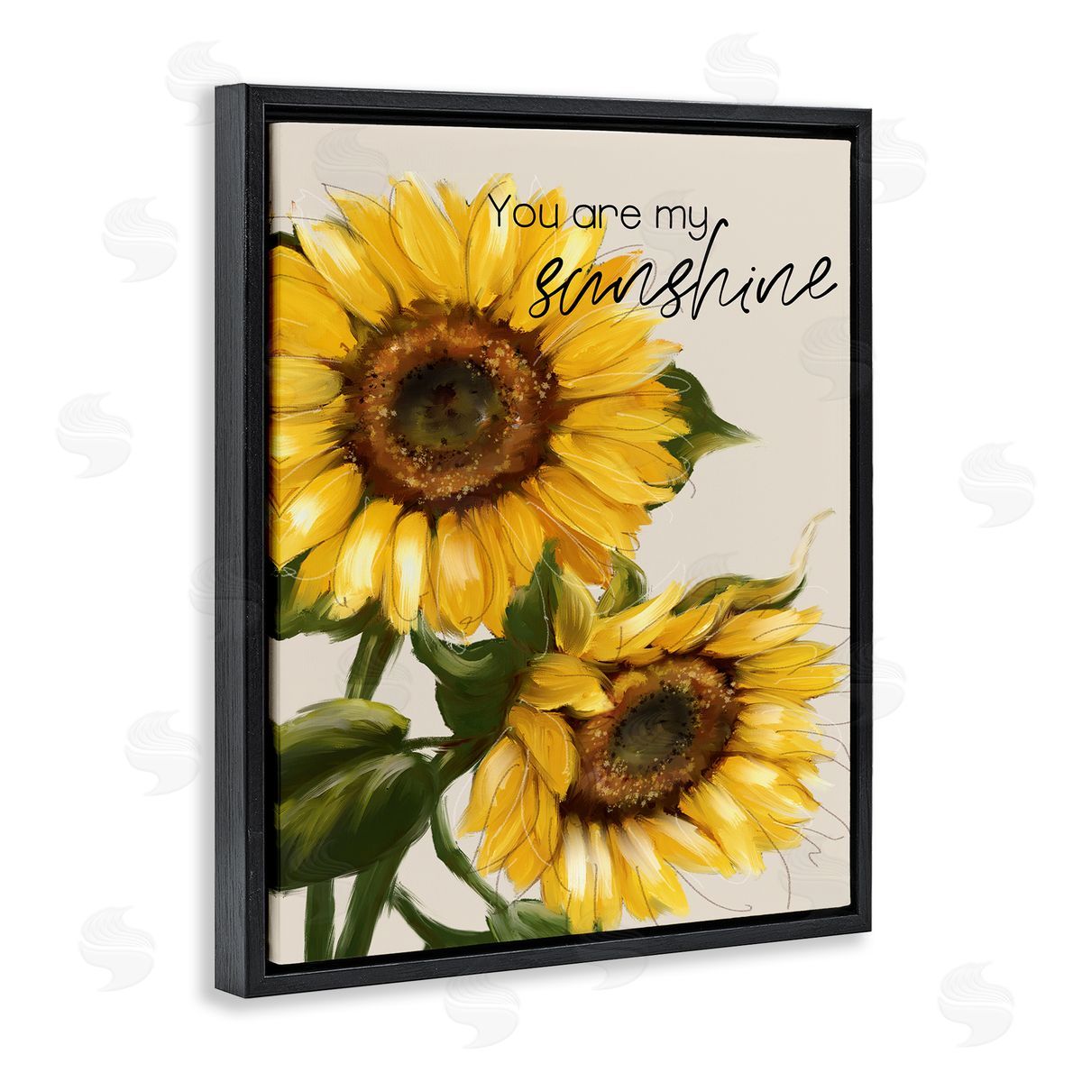 Conrad Knutsen You Are My Sunshine Vivid Sunflower Blossoms Black Floating Frame Canvas Wall Art Print