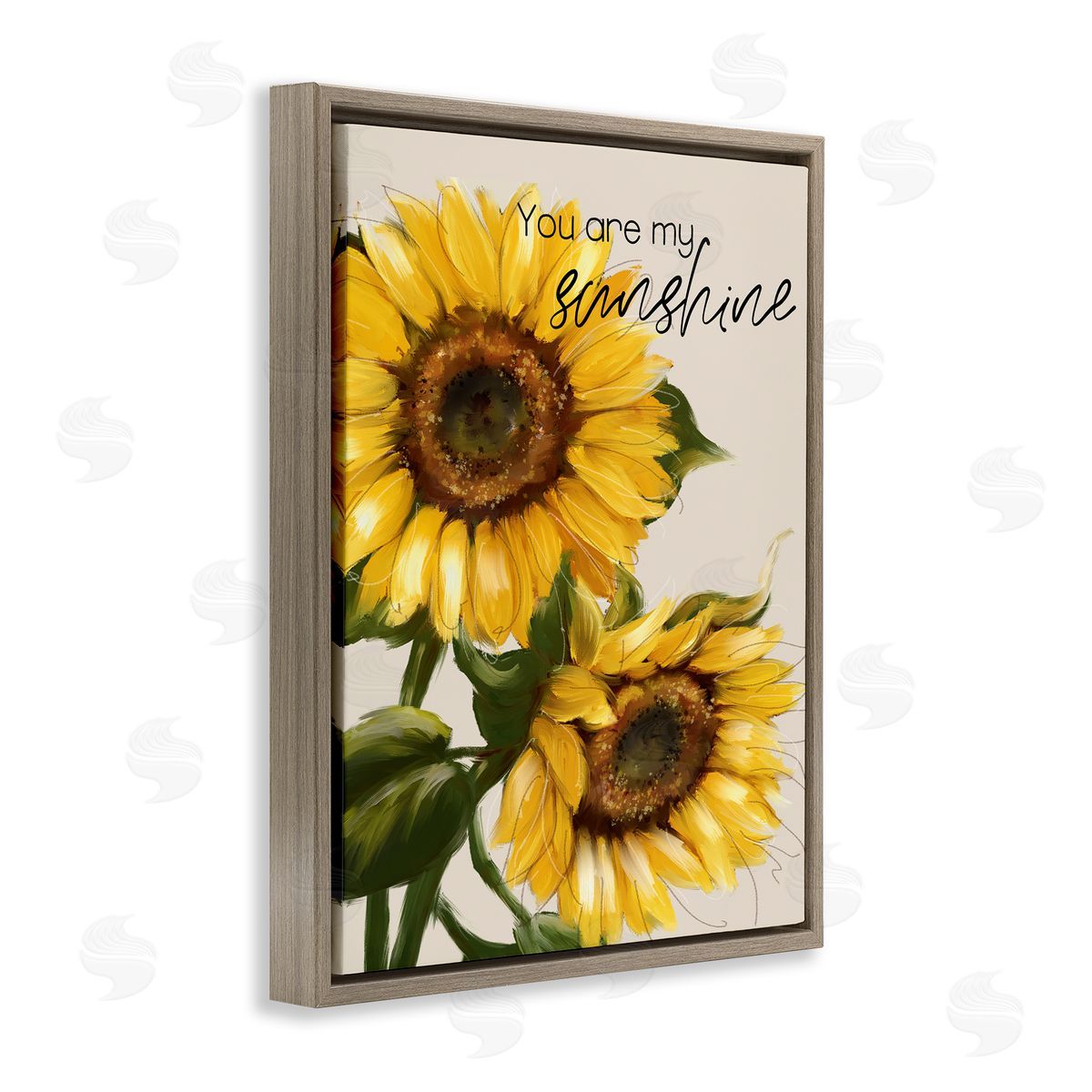 Conrad Knutsen You Are My Sunshine Vivid Sunflower Blossoms Brown Floating Frame Canvas Wall Art Print