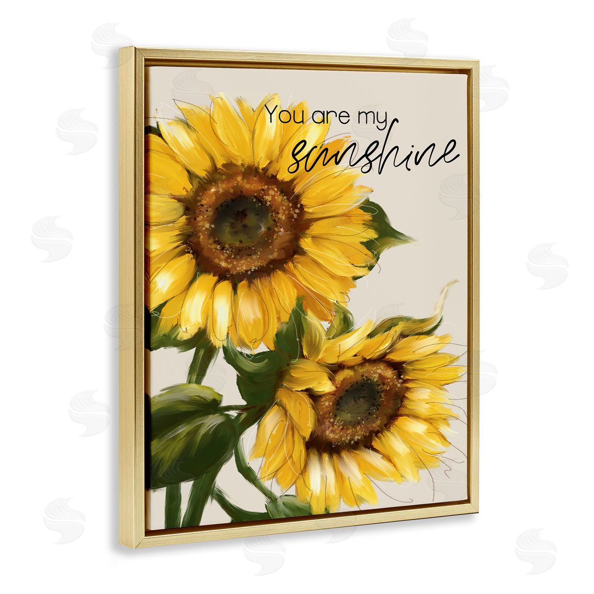 Conrad Knutsen You Are My Sunshine Vivid Sunflower Blossoms Gold Floating Frame Canvas Wall Art Print