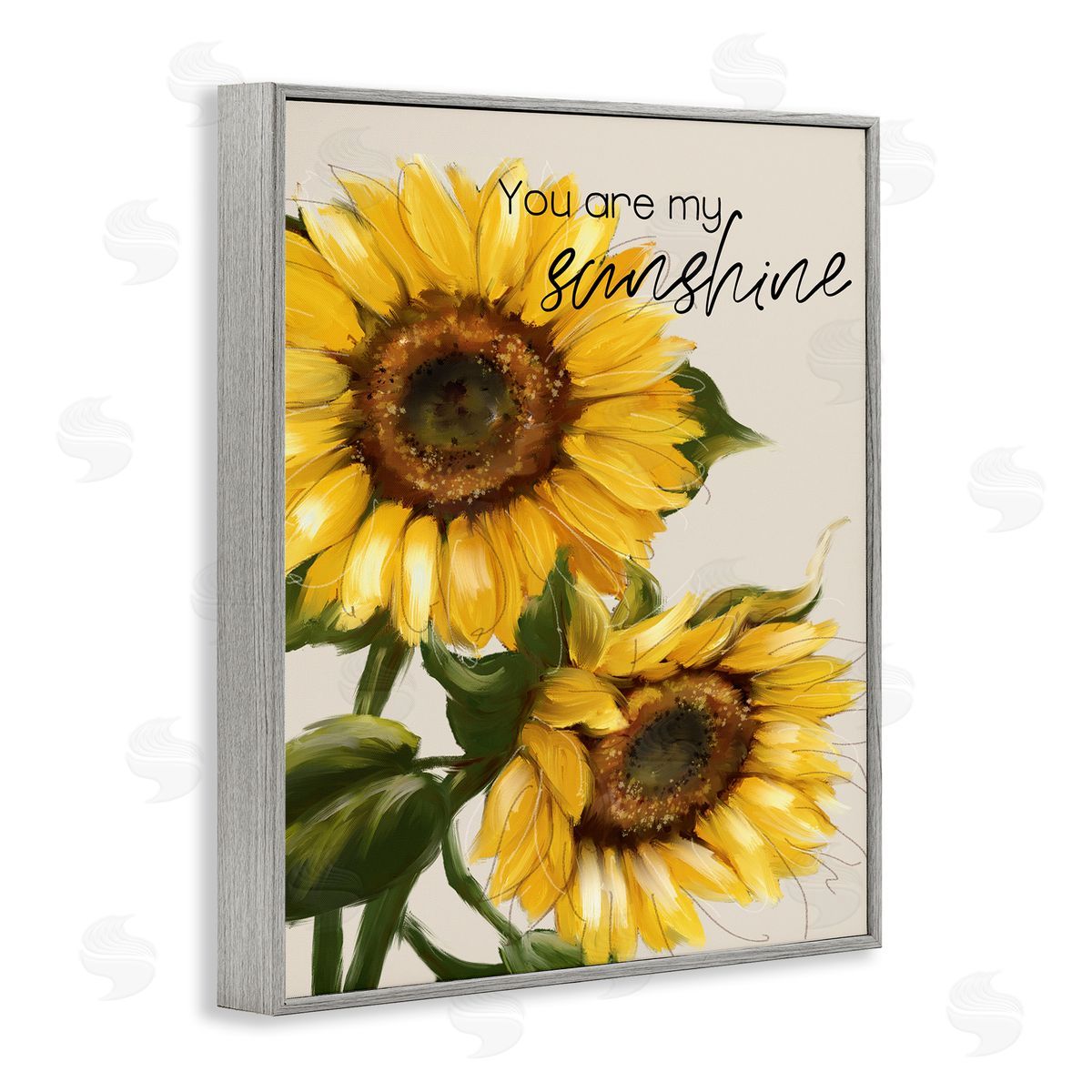 Conrad Knutsen You Are My Sunshine Vivid Sunflower Blossoms Gray Framed Giclee Wall Art Print