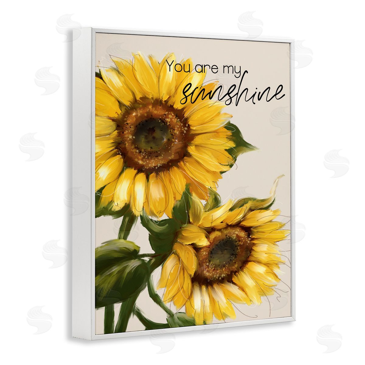 Conrad Knutsen You Are My Sunshine Vivid Sunflower Blossoms White Framed Giclee Wall Art Print