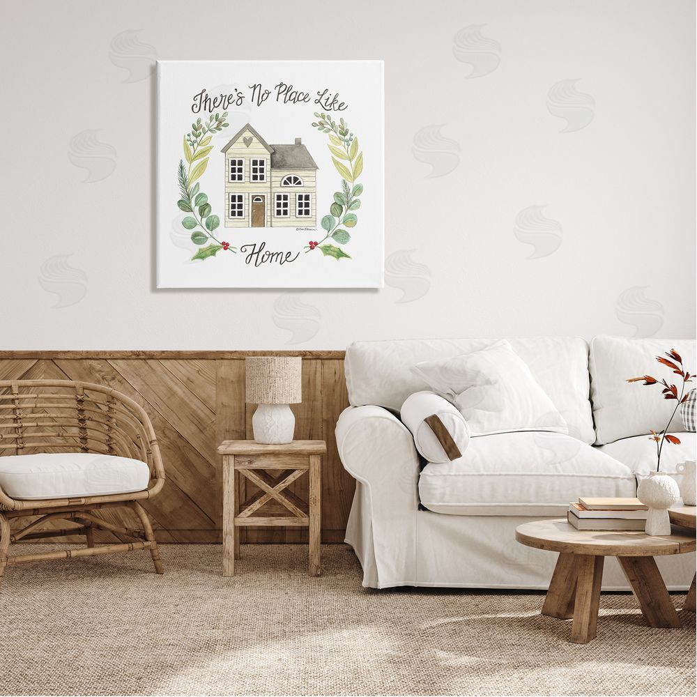 Deb Strain No Place Like Home Casual House Leaf Laurel Canvas Wall Art in Room