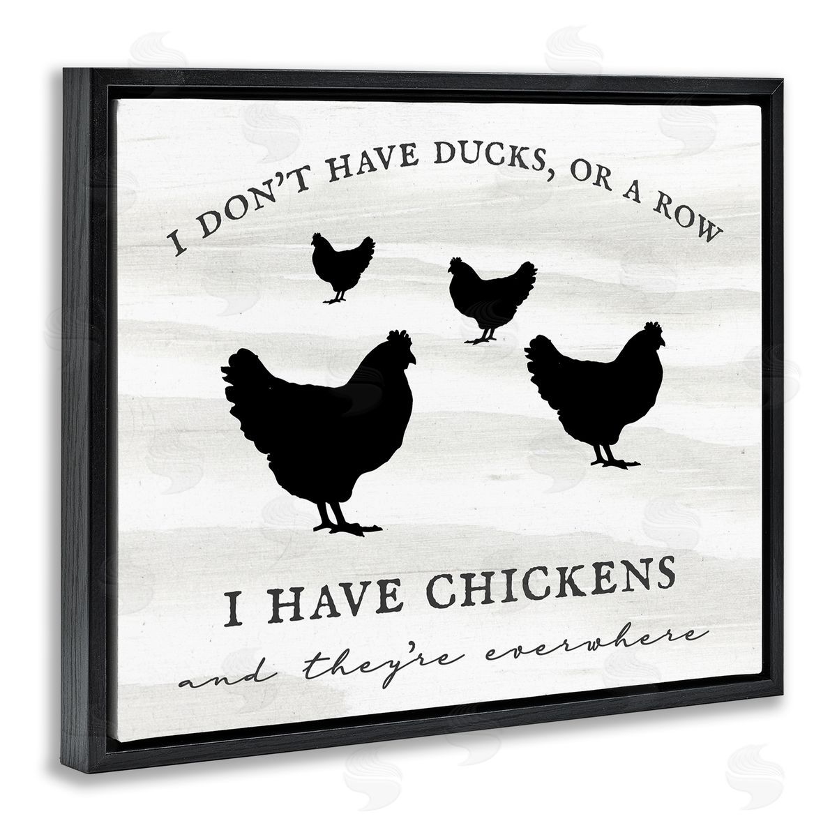 Stupell Studio I Have Chickens Fun Farmhouse Country Typography Sign Black Floating Frame Canvas Wall Art Print