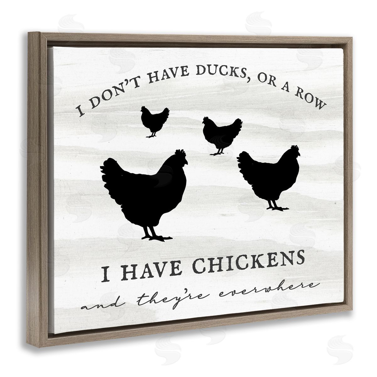 Stupell Studio I Have Chickens Fun Farmhouse Country Typography Sign Brown Floating Frame Canvas Wall Art Print