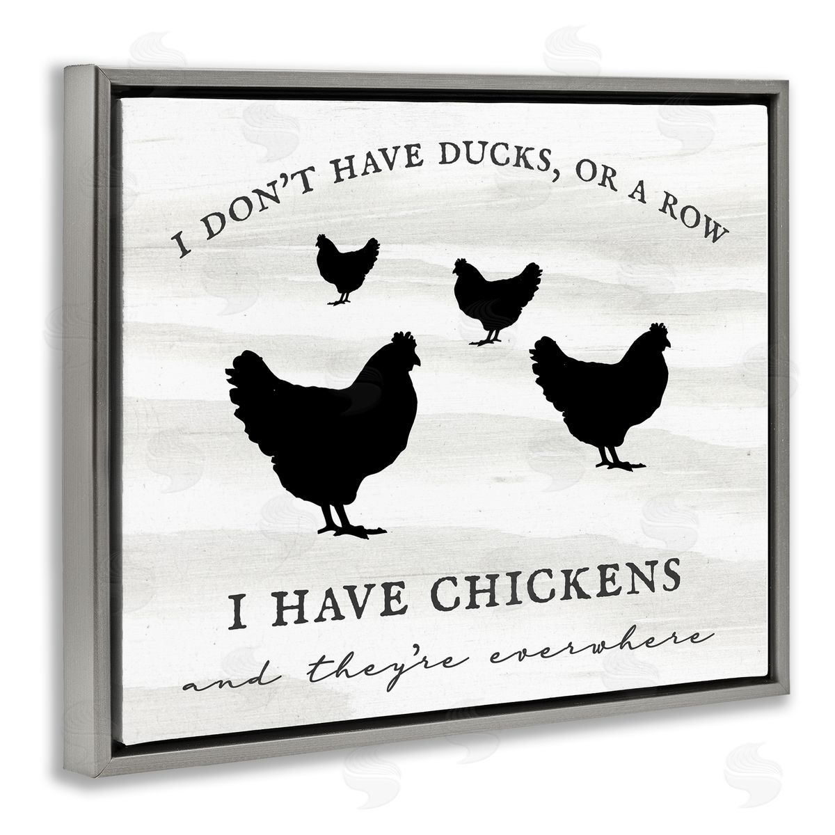 Stupell Studio I Have Chickens Fun Farmhouse Country Typography Sign Gray Floating Frame Canvas Wall Art Print