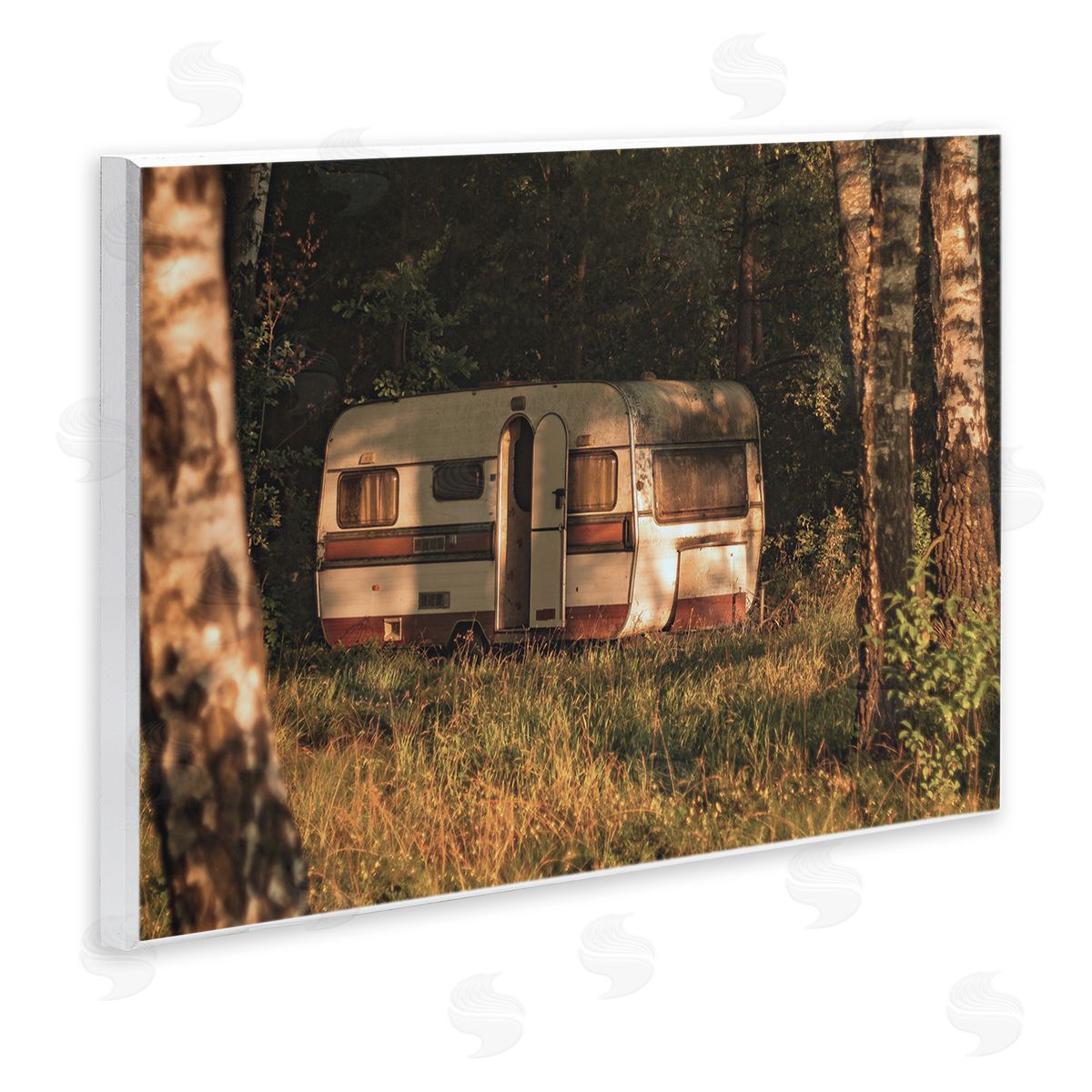 Stupell Studio Quiet Camper Van Deep Woodland Forest Clearing  Wall Plaque Art Print