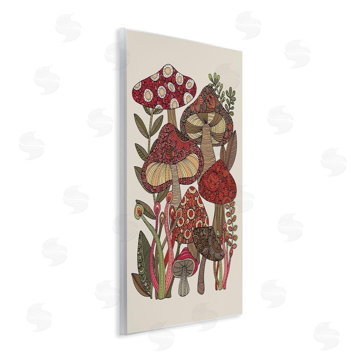 Valentina Harper Layered Mushrooms Nature Botanicals Intricate Floral Patterns Wall Plaque Art Print