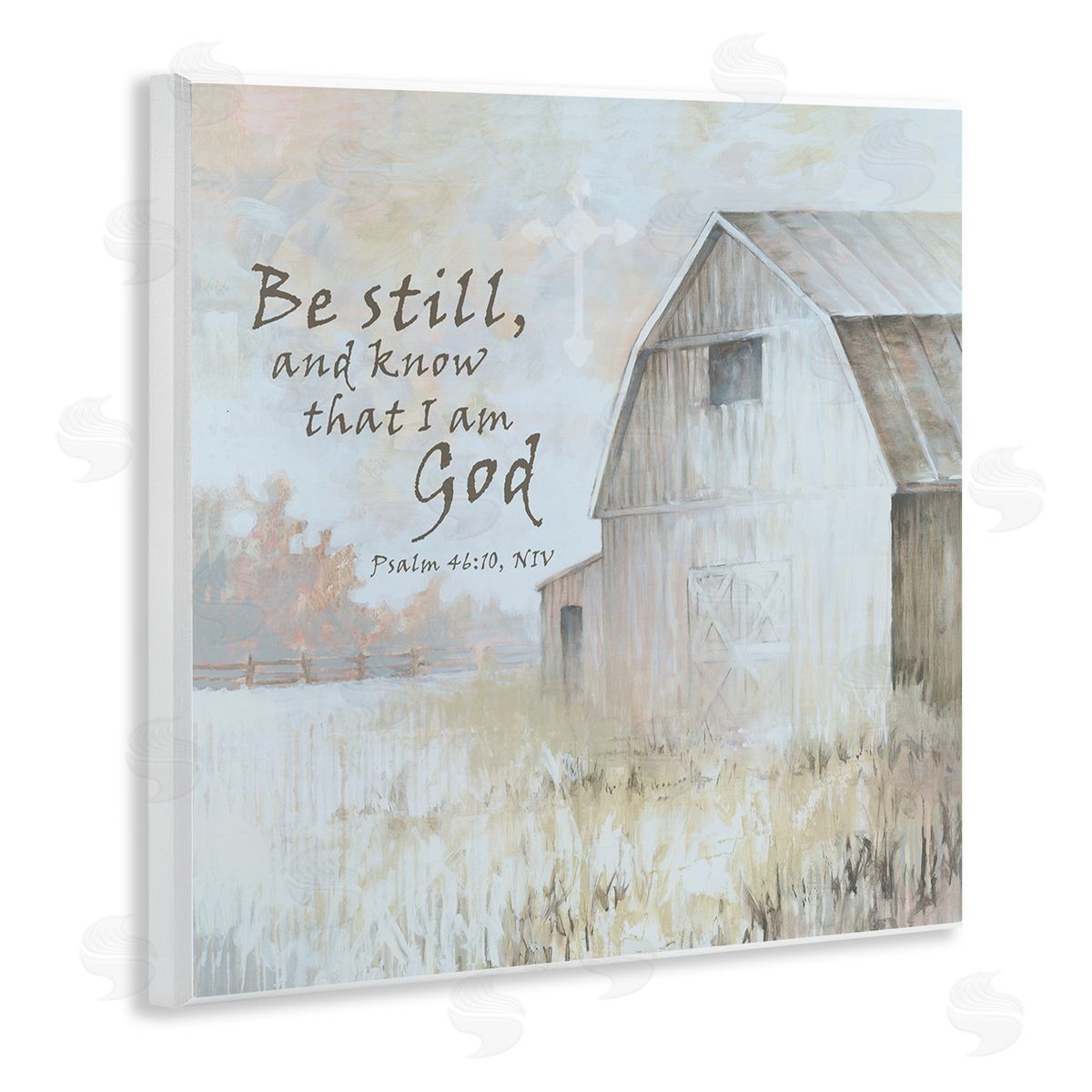 White Ladder Religious Psalm Verse Rural Country Barn Farmland Wooden Wall Plaque Art Print