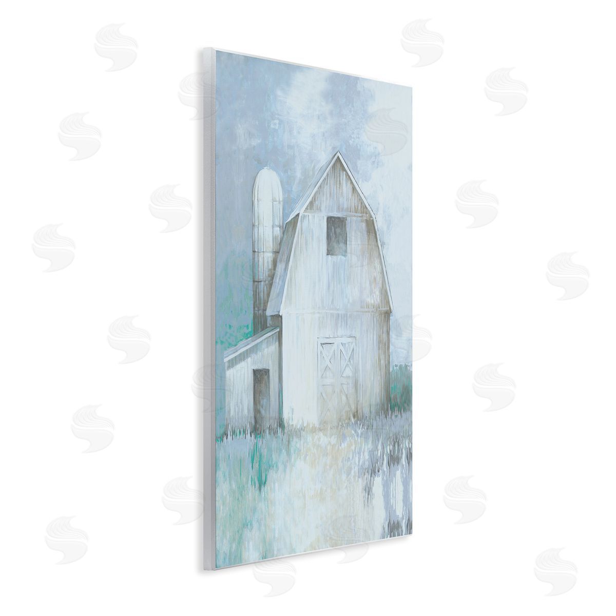 White Ladder Modern Country Barn Contemporary Pastel Brush Strokes Wall Plaque Art Print