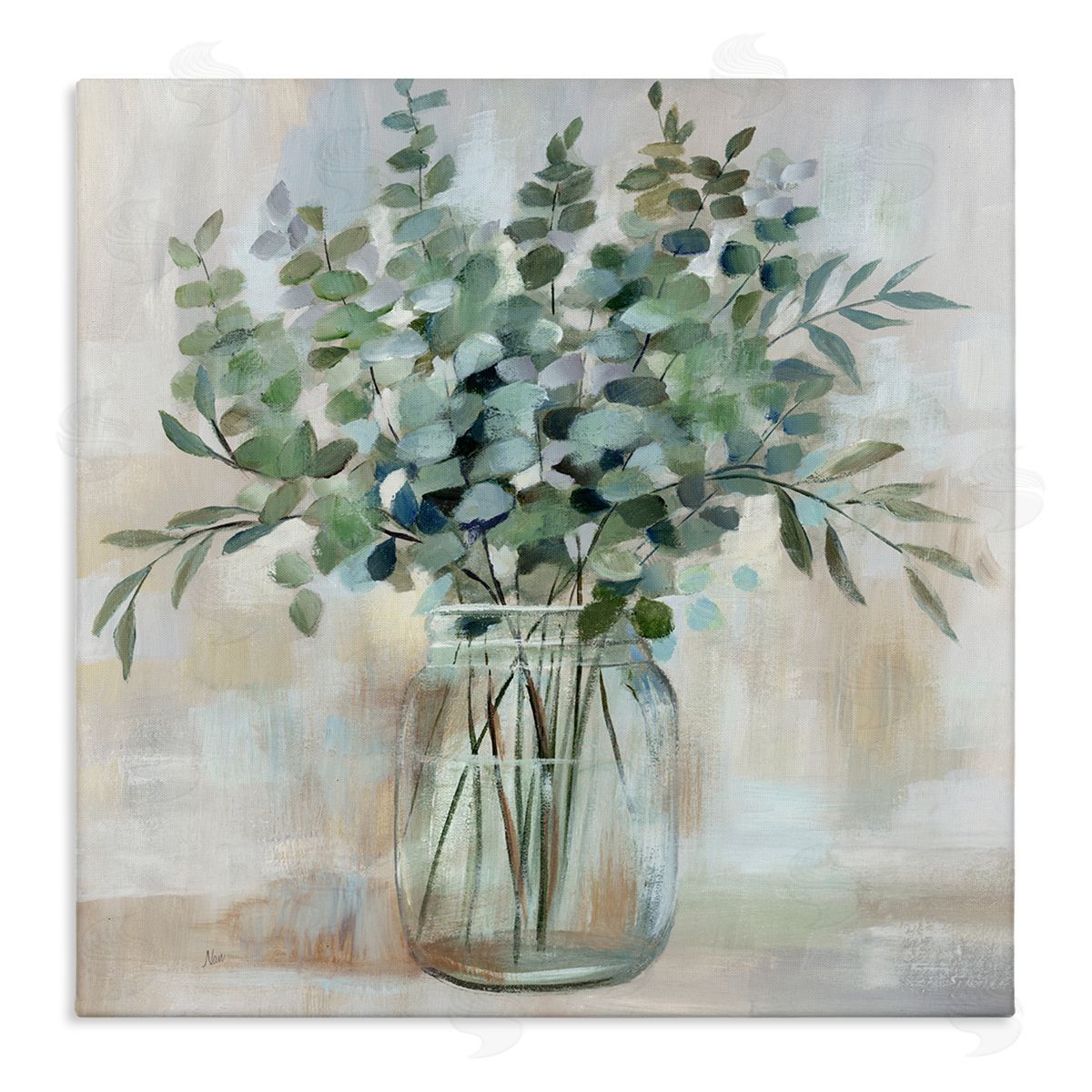 Soothing Eucalyptus Herb Arrangement Canvas Wall Art, Home Decor by Nan