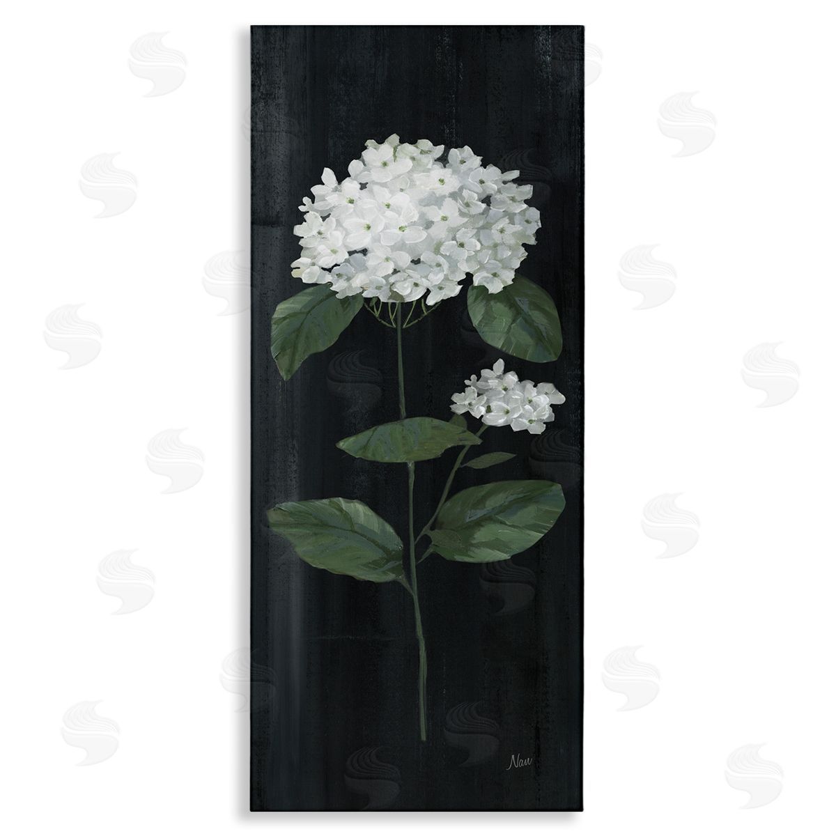 Distressed Hydrangea Flower Blossom Canvas Wall Art, Home Decor by Nan