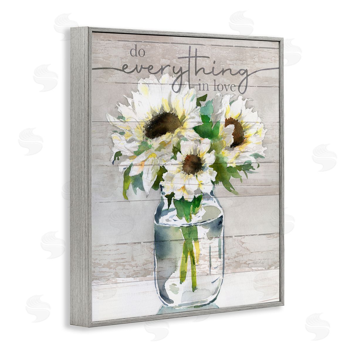 Theresa Troise Heidel Everything in Love Romantic Country Blooms Bouquet Gray Framed Giclee Wall Art Print