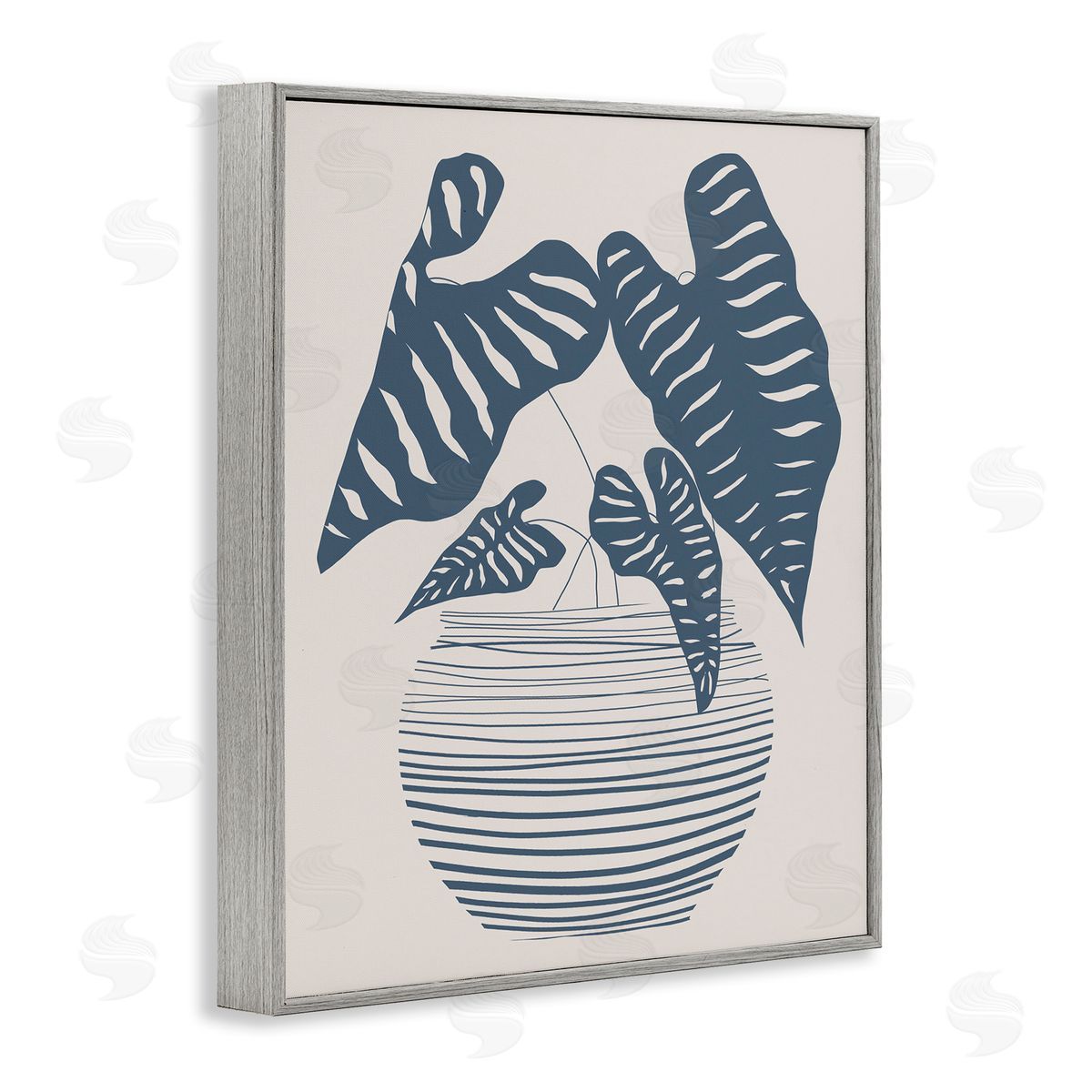 Daniela Santiago Potted House Plant Modern Shapes Pattern Gray Framed Giclee Wall Art Print