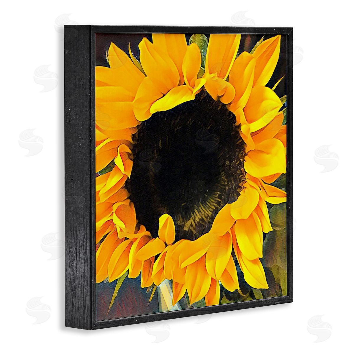 Jessica Manelis Bold Yellow Summertime Sunflower Close Up Blossom Black Framed Glicee Wall Art Print