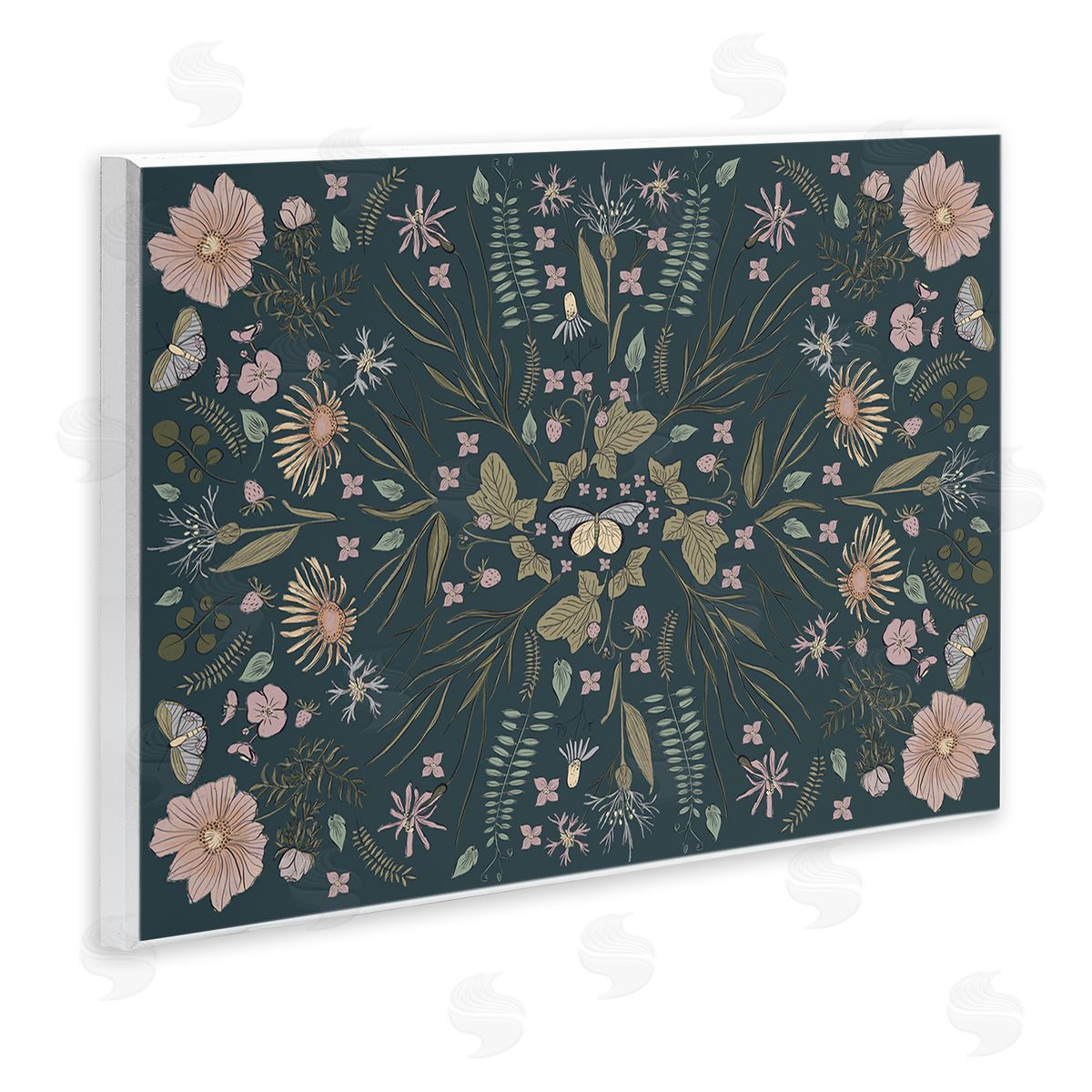 Birgit Maria Kiennast Varied Floral Botanical Pattern Butterfly Insect  Wall Plaque Art Print